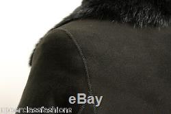 Black Full Length Ladies Lamb Suede Ladies Toscana Sheepskin Leather Trench Coat
