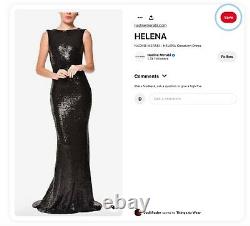 Black Sequin Designer Dress Nadine Merabi Helena Dress Full Length