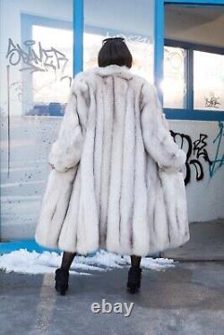 Blue Fox Full Length Fur Coat CLASSIC Silky, Thick Blue Fox Fur