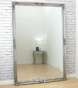 Bristol X Large Full Length Vintage Wall Leaner Mirror Antique Silver 183x122cm