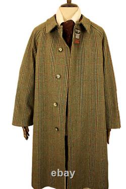 British Bespoke Austin Reed Large Tweed Wp Belted Full Length Coat