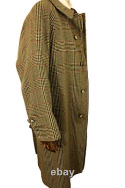 British Bespoke Austin Reed Large Tweed Wp Belted Full Length Coat