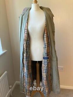 Burberry Ladies Full Length Trench Coat Mac with Unusual Quirky Pattern Size L