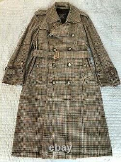 Burberry Men's Tweed Wool Trench Coat Medium/Large 38 / 48 R Immaculate