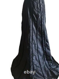 CHANEL Full Length 100% Silk & Velvet Skirt Autumn Circa 1998 Made In France L