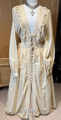 Chasing Unicorns Bohemian/Victorian Lace Trim Swiss Dot Long Dress Size L