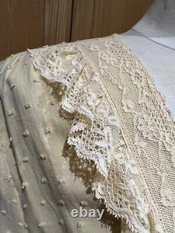 Chasing Unicorns Bohemian/Victorian Lace Trim Swiss Dot Long Dress Size L