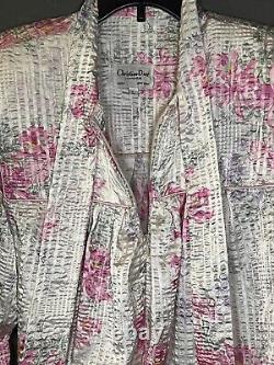 Christian Dior Loungewear Orchids Large Full-Length 1/4 zip Mint! Wrinkle Free
