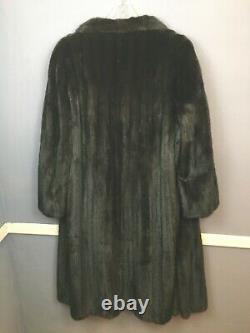 Classy full length MINK fur coat dark brown black Large jacket