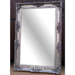 Clayton Ornate Extra Large Full Length Wall Leaner Mirror SILVER 177cm x 121cm