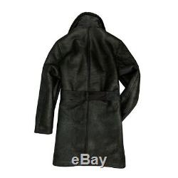 Cockpit USA The Highview Shearling Trench Coat Black USA Made