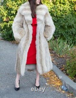 Coyote Full Length Fur Coat THICK PELTS Great Condtion
