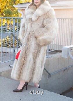 Coyote Full Length Fur Coat THICK PELTS Great Condtion