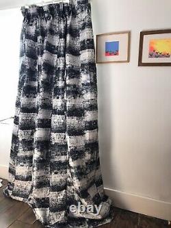Curtains Pinch Pleat Fully Lined Blue/grey Contemporary Full Length Large Pair
