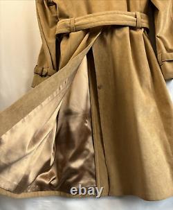 DAKS SIMPSON of PICCADILLY Suede Full-Length Camel Belted Trench Coat Overcoat