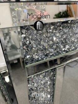 DEFECT 120x80 crushed diamond wall mirror, Large Glitz sparkle wall mirror