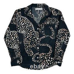 DESMOND & DEMPSEY Black Full Length Pyjama Set Jaguar Size L NEW RRP 170