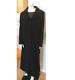 Donna Karan Cashmere Wool Black Signature Dress Coat Long! 14 Dkny Rare Nwt Large