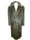 Dyed Brown Muskrat Fur Coat For Men Full Length 50'' Sz. L (42) N24