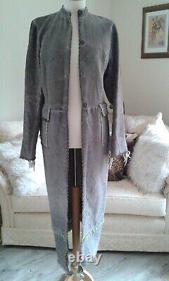 Da Rold Le Cuir Perdum, Grey Maxi Coat, Size Italian 42