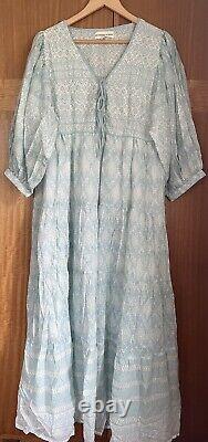 Daughters Of India Floaty Maxi Dress in Pale Blue, size L