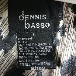 Dennis Basso White Faux Fur Full Length Coat Large