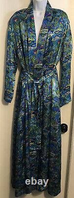 Derek Rose Ladies Brindisi Robe Large 100% Silk Full Length Excellent MSRP $600