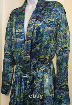 Derek Rose Ladies Brindisi Robe Large 100% Silk Full Length Excellent MSRP $600