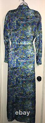 Derek Rose Ladies Brindisi Robe Large 100% Silk Full Length Excellent MSRP $600