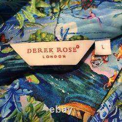 Derek Rose Ladies Brindisi Robe Large 100% Silk Full Length Excellent MSRP $600