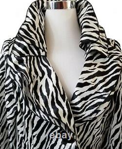 Design Today's Song Sung Zebra Sculptable Wired Ruffle Rain Trench Coat L NWT