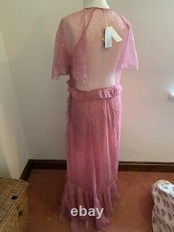 Doen Antoinette Pink Silk Dress Size L