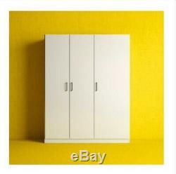 Dombas Large Size 3 Door Wardrobe White 140x181cm Adjustable Shelves IKEA