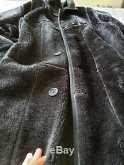 Dominic Bellissimo full length reversible shearling coat sheepskin trench L /12