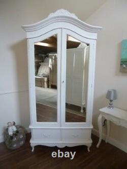 Double French Charroux Armoire In White (Large) Handmade Double Wardrobe