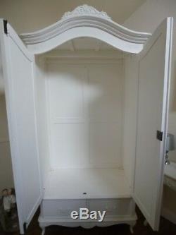 Double French Charroux Armoire In White (Large) Handmade Double Wardrobe