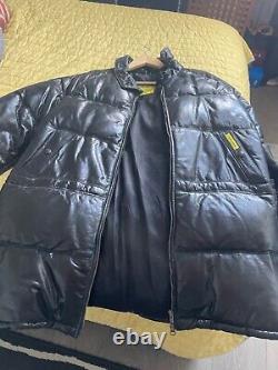 Double goose full length Leather jacket