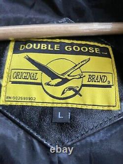 Double goose full length Leather jacket