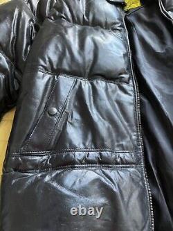 Double goose full length Leather jacket