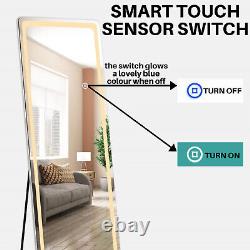 EMKE Full Length Mirror With LED Lights Free Standing & Wall Mounted 160 x 40 cm