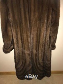 Elegant Full Length Genuine Mink Fur Coat, Light Brown, In Perfect Condition