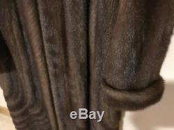 Elegant Full Length Genuine Mink Fur Coat, Light Brown, In Perfect Condition