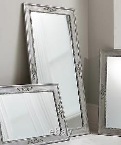 Ellesmere Vintage Grey Full Length French Frame Wall Leaner Floor Mirror 65x31