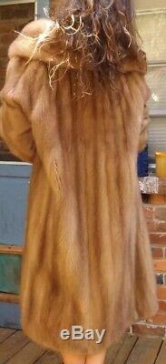 Emilio GUCCI Rome New York Full length blonde Beige Genuine mink Fur coat L-XL