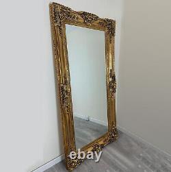 Empire XXL Extra Large Ornate Frame Leaner Wall Mirror Antique Gold 200 x 100cm