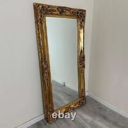 Empire XXL Extra Large Ornate Frame Leaner Wall Mirror Antique Gold 200 x 100cm