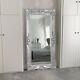 Empire Xxl Extra Large Ornate Frame Leaner Wall Mirror Chrome Silver 200 X 100cm