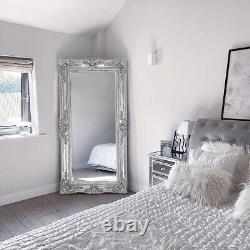 Empire XXL Extra Large Ornate Frame Leaner Wall Mirror Chrome Silver 200 x 100cm