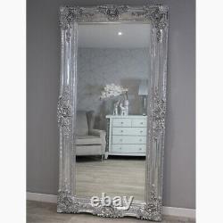 Empire XXL Extra Large Ornate Frame Leaner Wall Mirror Chrome Silver 200 x 100cm