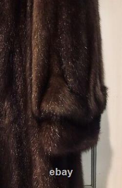 Excellent Dark Brown Mink Full Length Coat Med-lg Great Condition